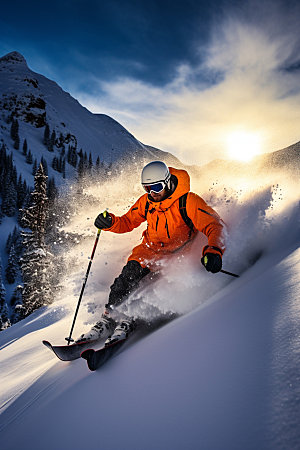 冬季滑雪双板滑雪人物摄影矢量素材