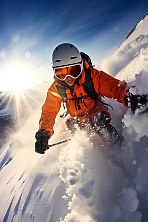 冬季滑雪双板滑雪极限运动矢量素材