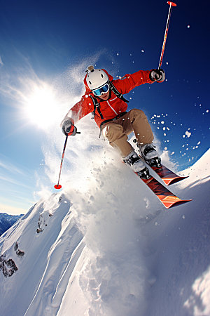 冬季滑雪人物摄影户外矢量素材