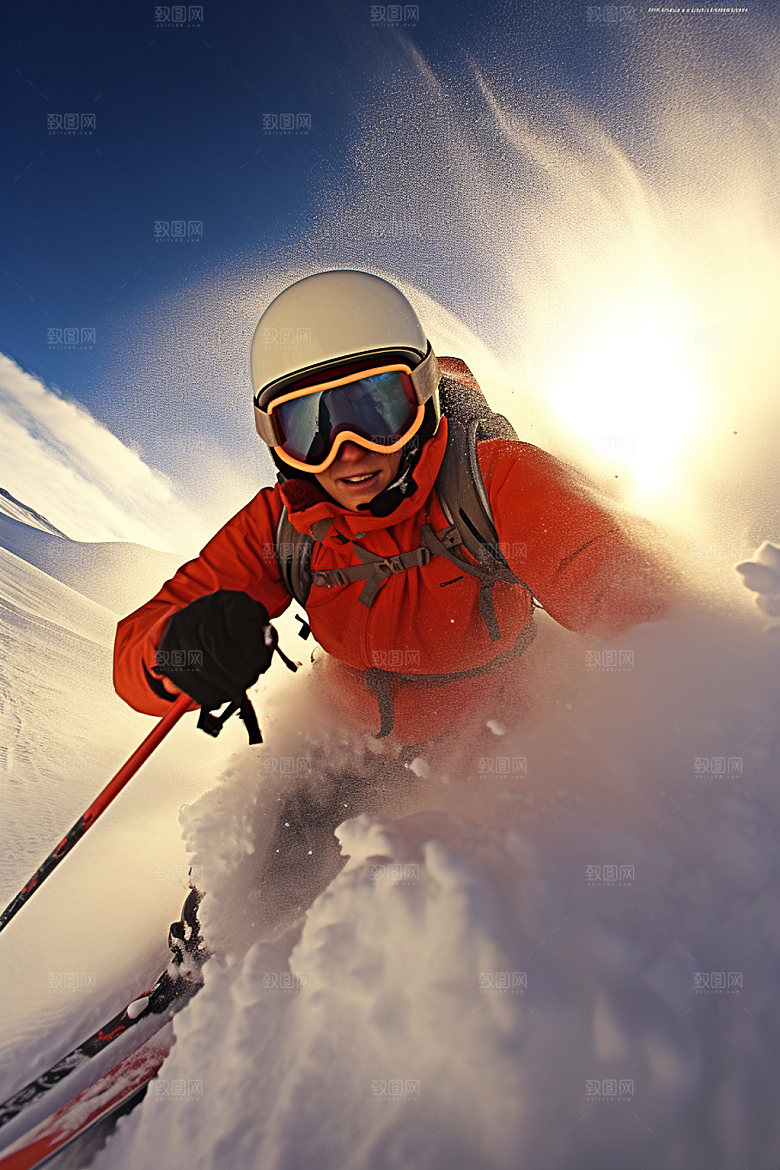 冬季滑雪人物摄影极限运动矢量素材