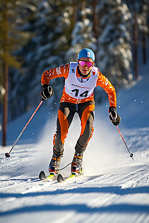 冬季滑雪极限运动户外矢量素材