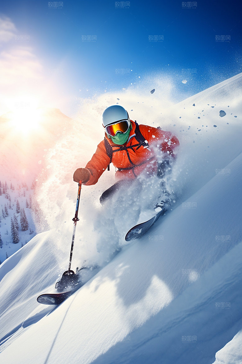 冬季滑雪人物摄影户外矢量素材