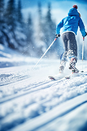 冬季滑雪双板滑雪人物摄影矢量素材