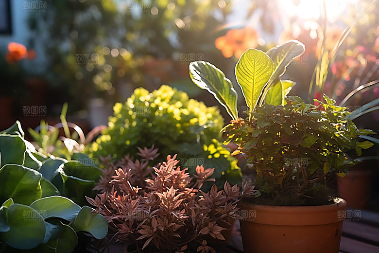 花草清新花园绿植摄影图
