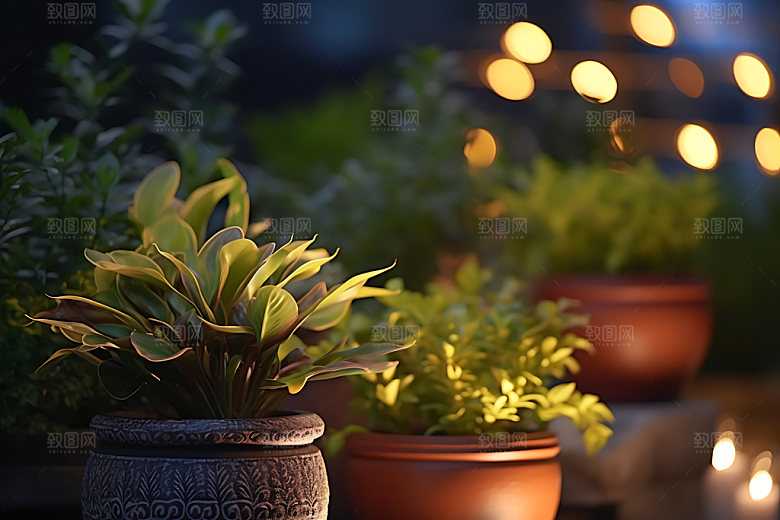 花草自然盆栽摄影图