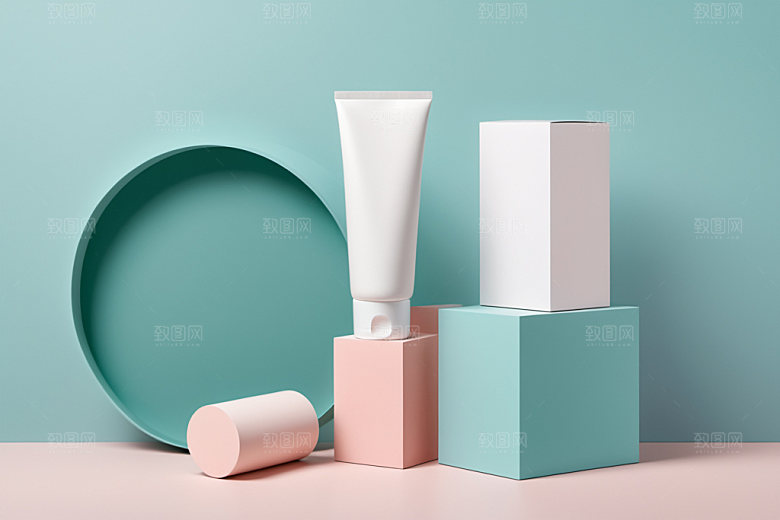 护肤品3D模型样机