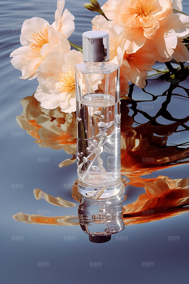 化妆品精致水波纹摄影图