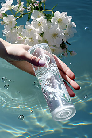 化妆品水润创意摄影图