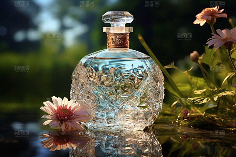 化妆品唯美水波纹摄影图