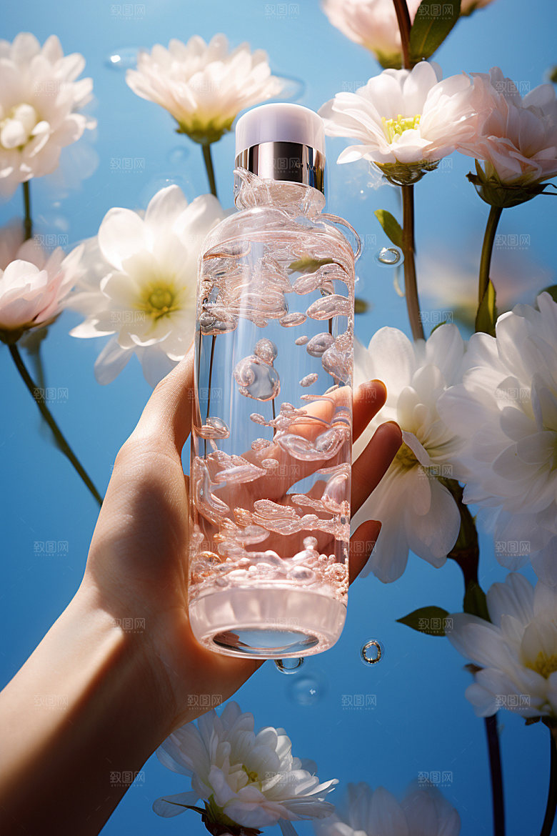 化妆品水润创意摄影图