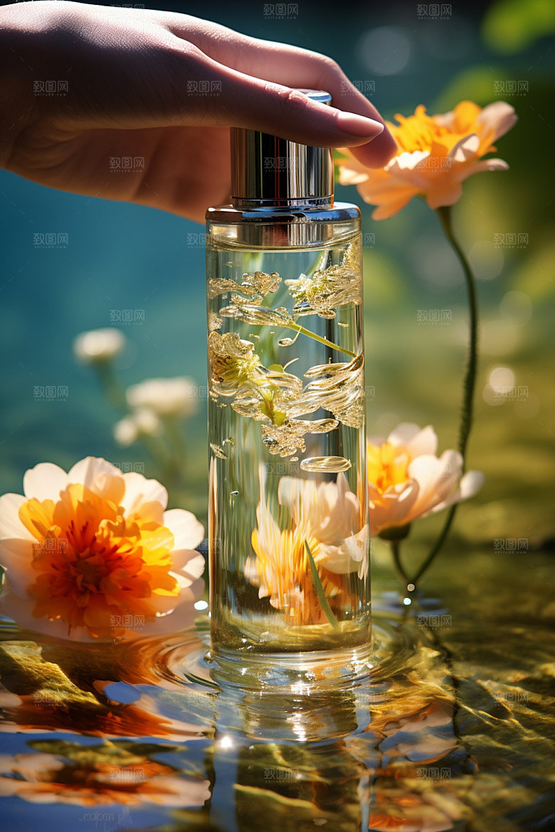 化妆品水润创意摄影图