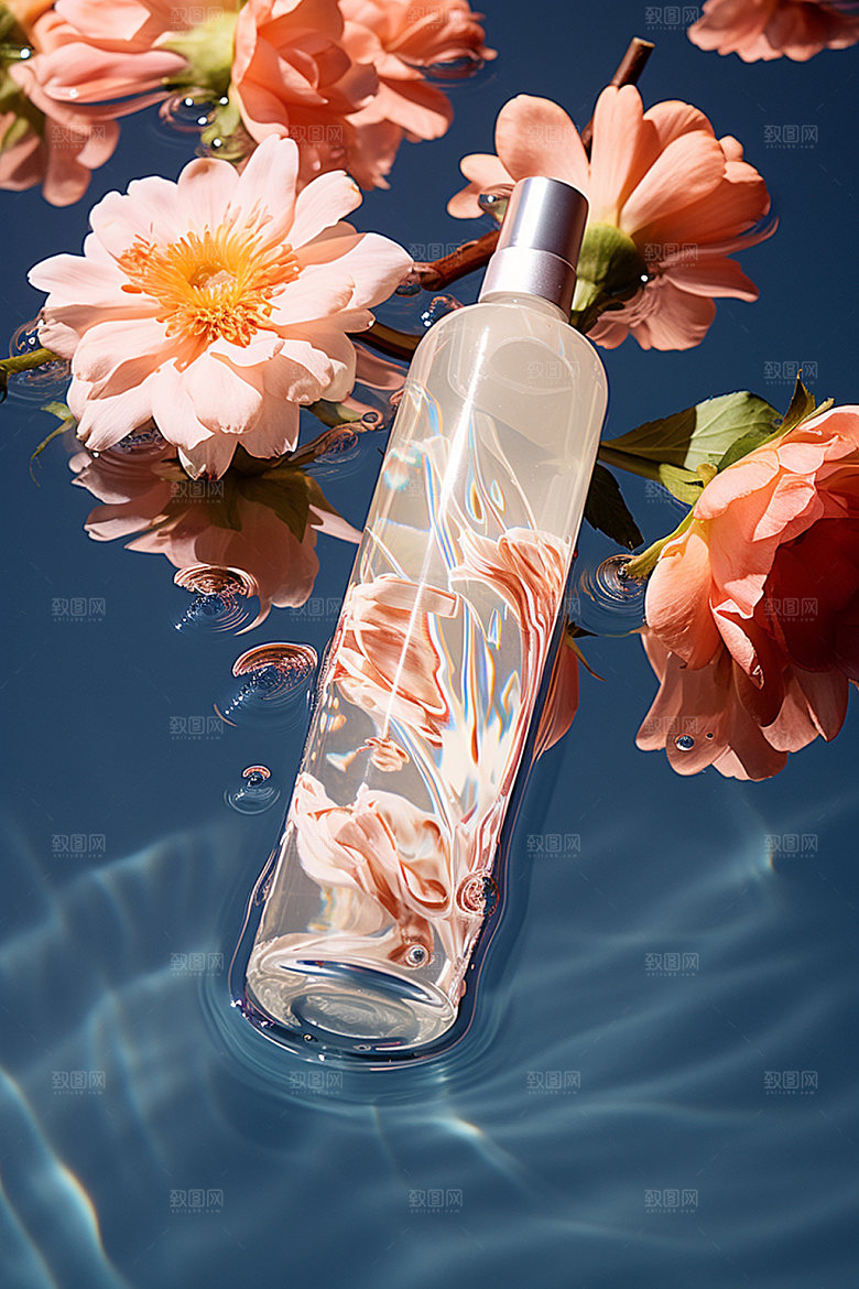 化妆品水波纹高清摄影图
