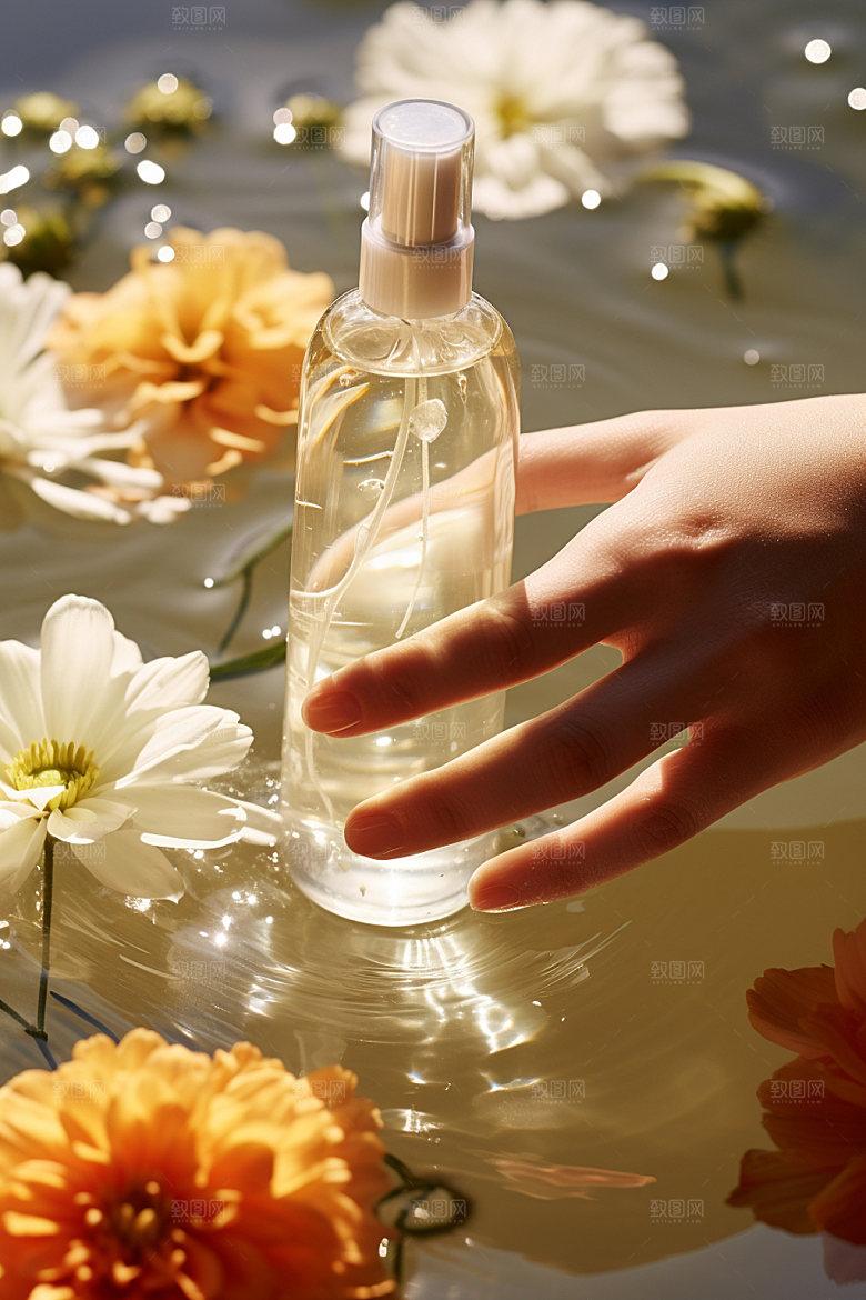 化妆品创意水润摄影图