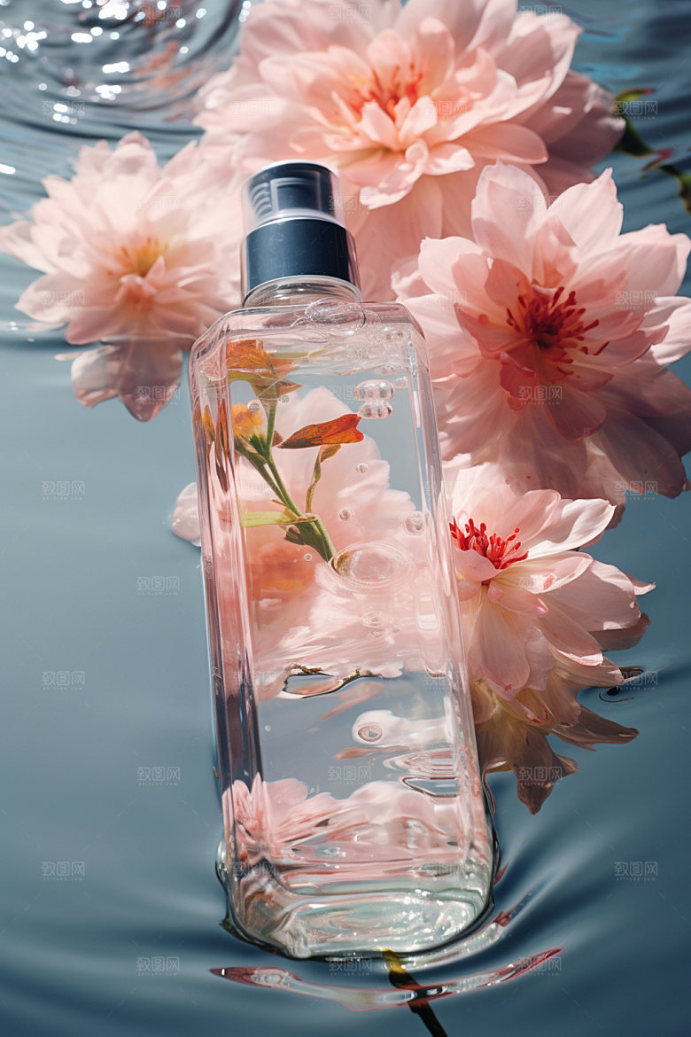 化妆品美妆水波纹摄影图