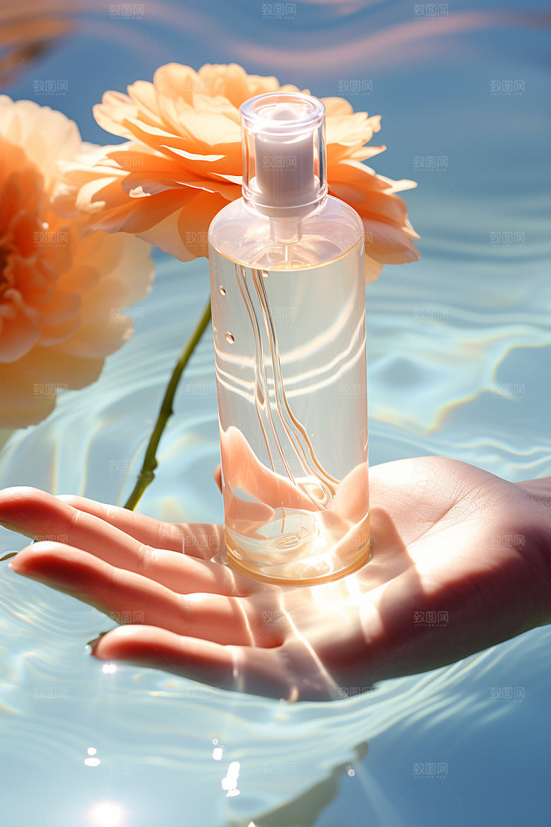 化妆品香水柔肤水摄影图