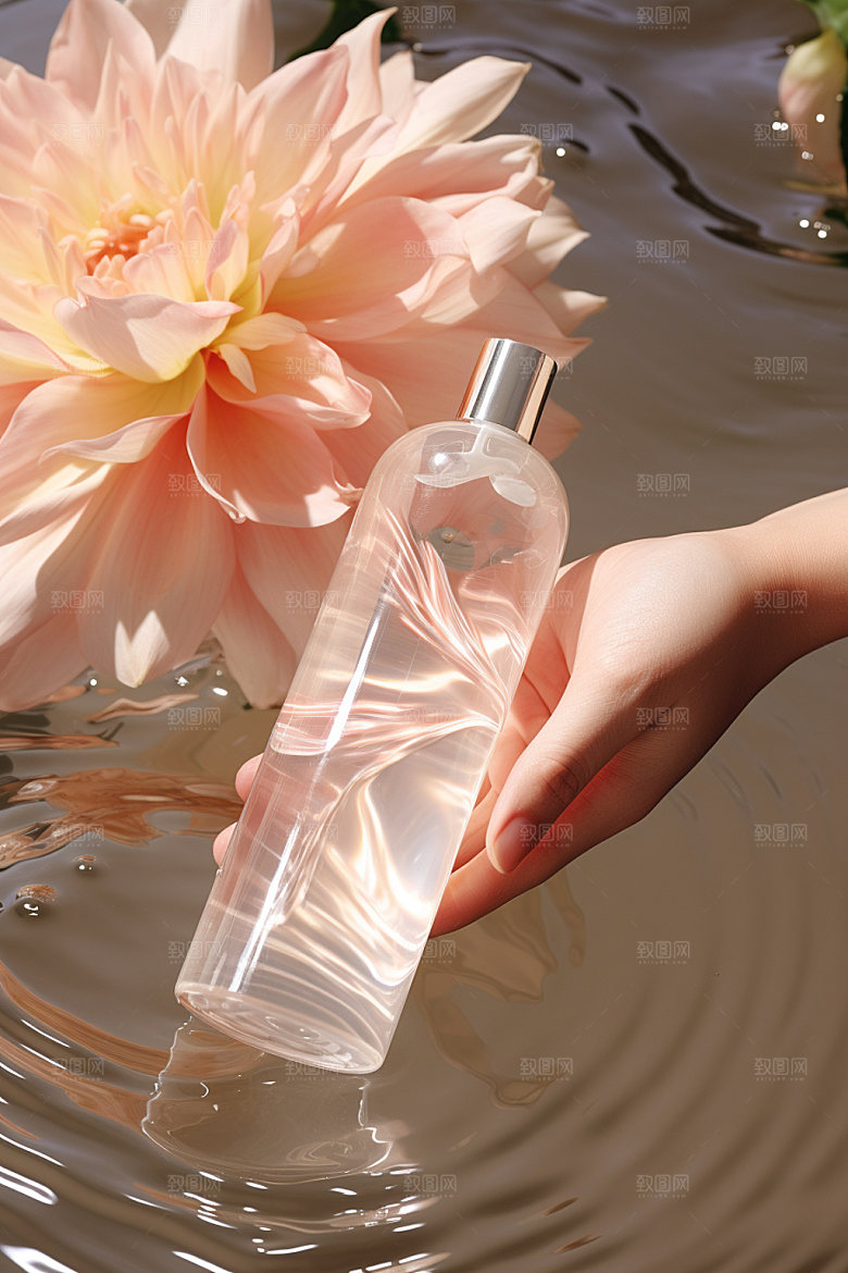 化妆品美妆水波纹摄影图