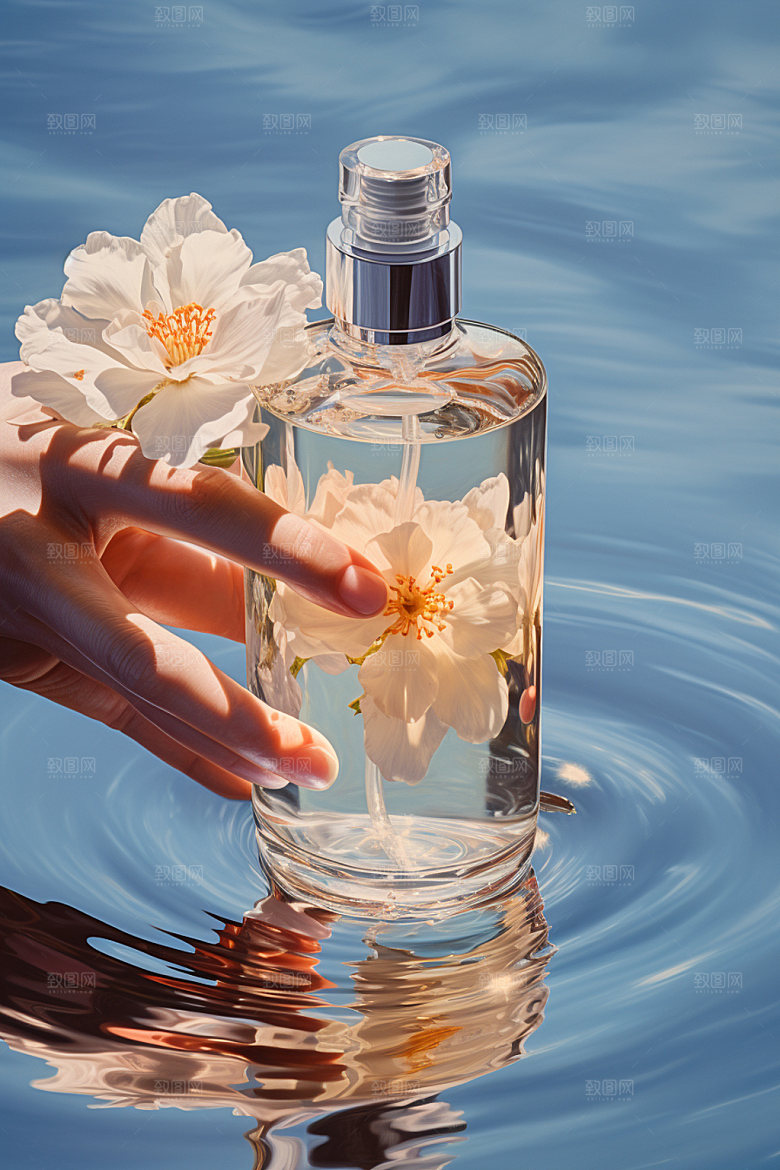 化妆品香水水润摄影图