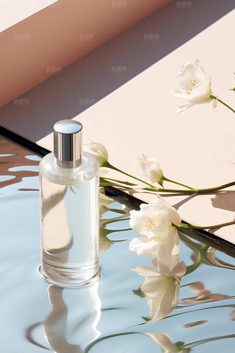 化妆品创意水波纹摄影图
