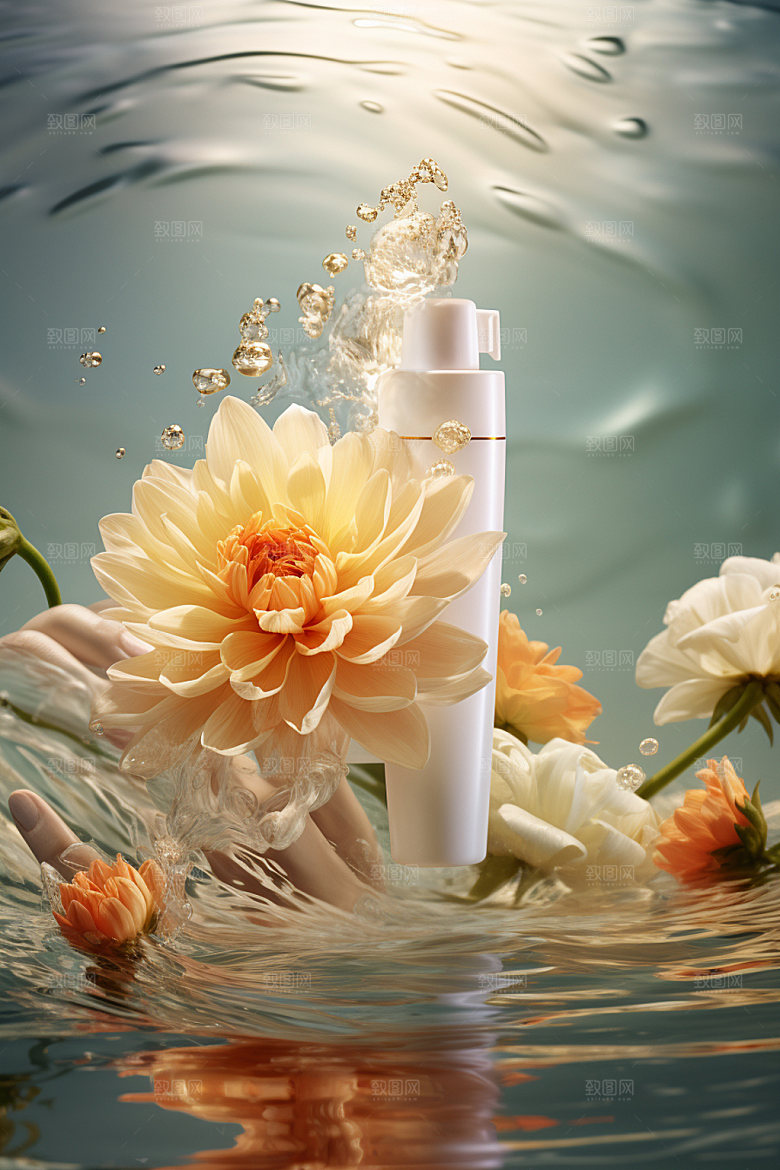 化妆品水润创意摄影图