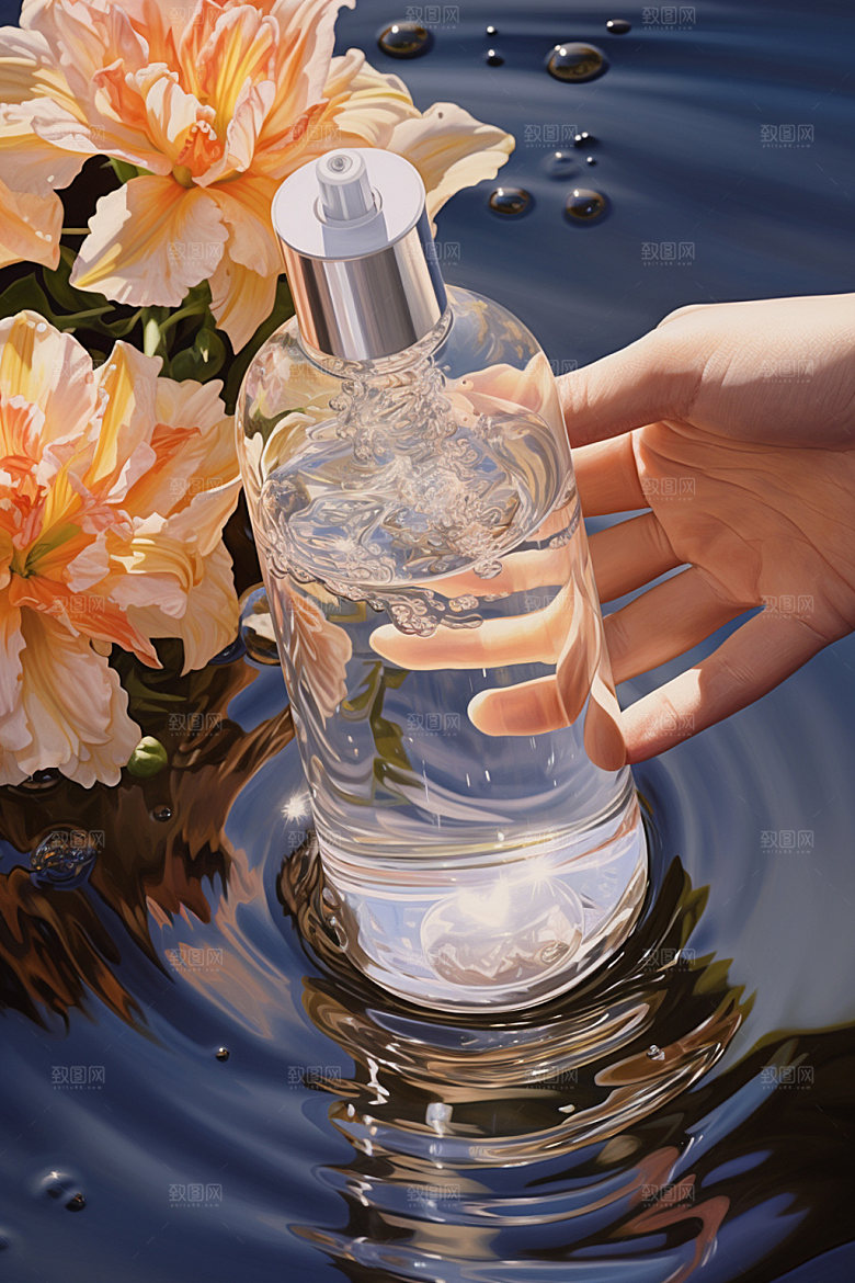 化妆品水润精致摄影图