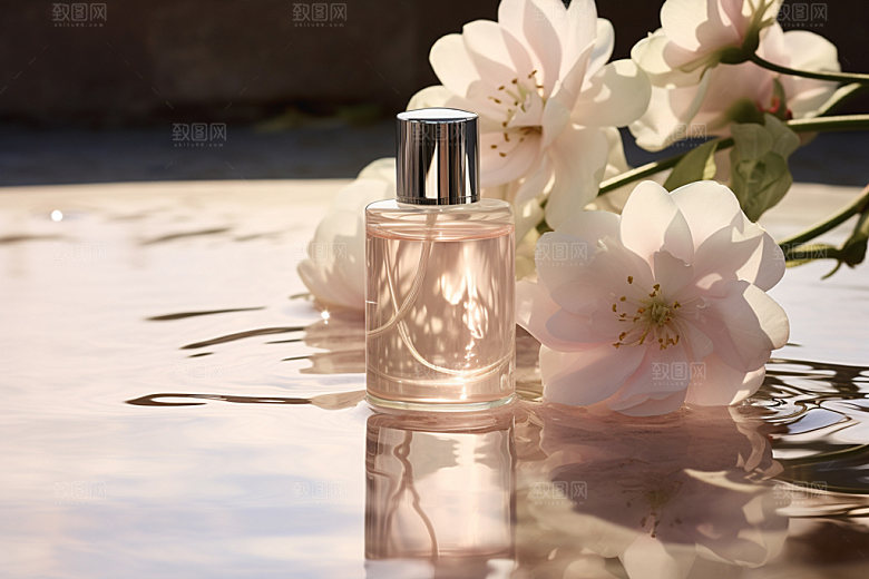 化妆品香水水润摄影图