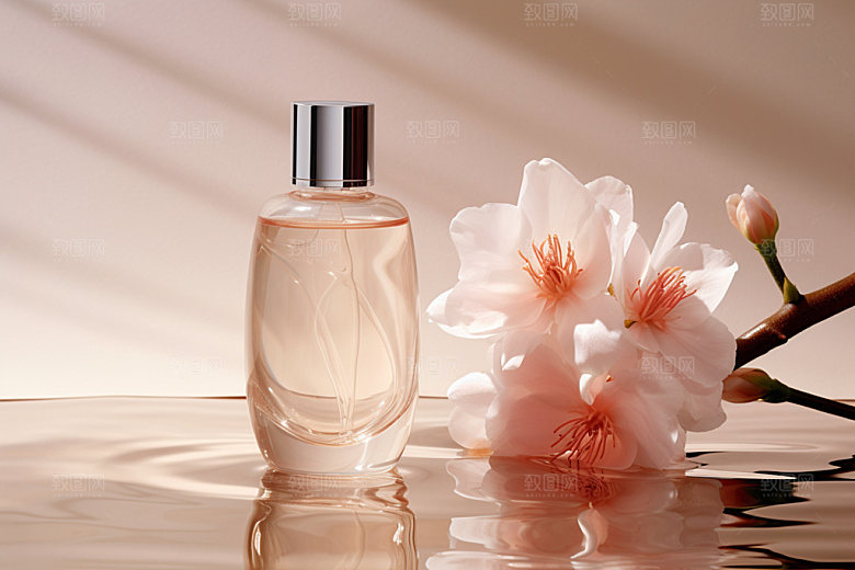化妆品水波纹精致摄影图