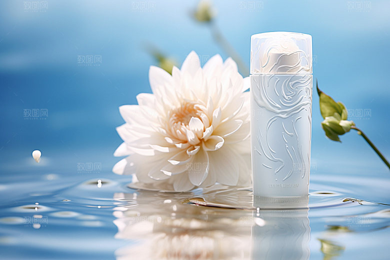 化妆品唯美水波纹摄影图