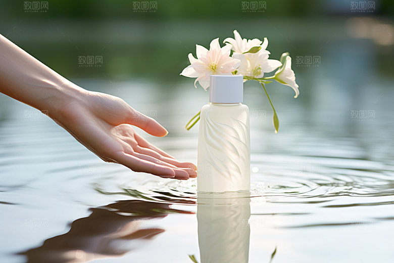 化妆品香水柔肤水摄影图