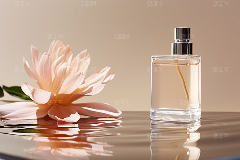 化妆品水波纹创意摄影图