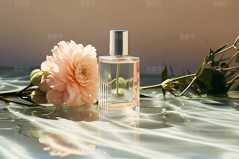 化妆品水波纹唯美摄影图