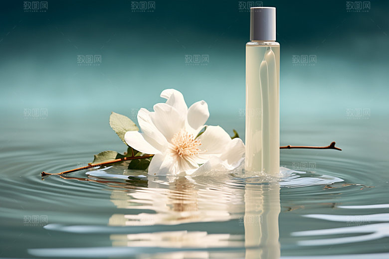 化妆品水波纹创意摄影图