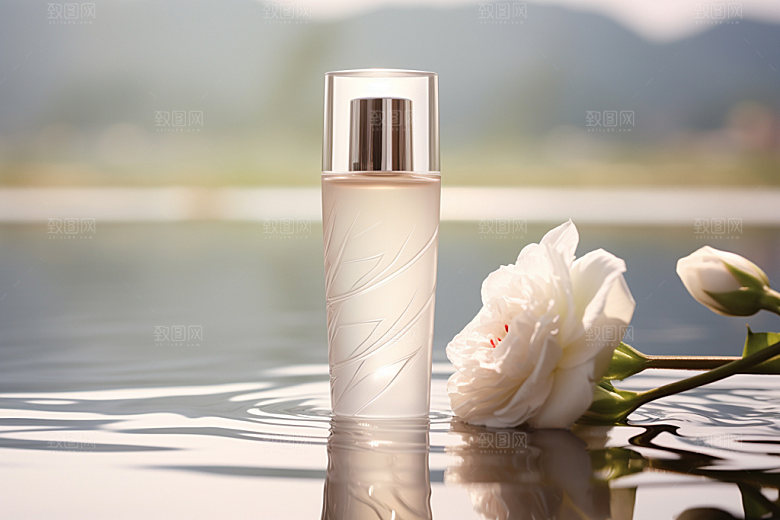 化妆品水润水波纹摄影图