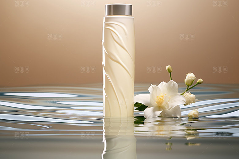 化妆品水波纹唯美摄影图