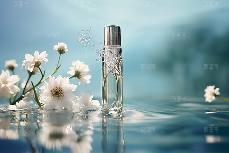 化妆品水波纹精致摄影图