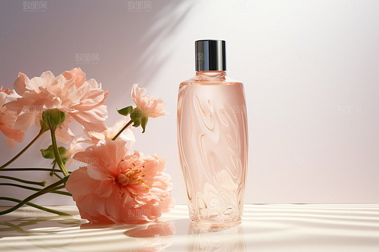 化妆品香水水波纹摄影图