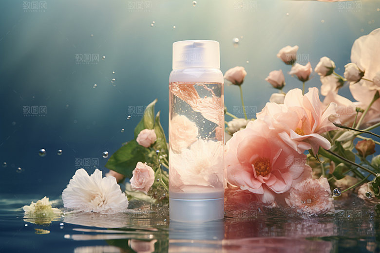 化妆品高清水波纹摄影图
