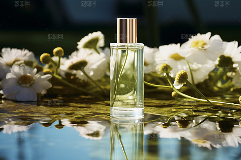 化妆品水波纹水润摄影图