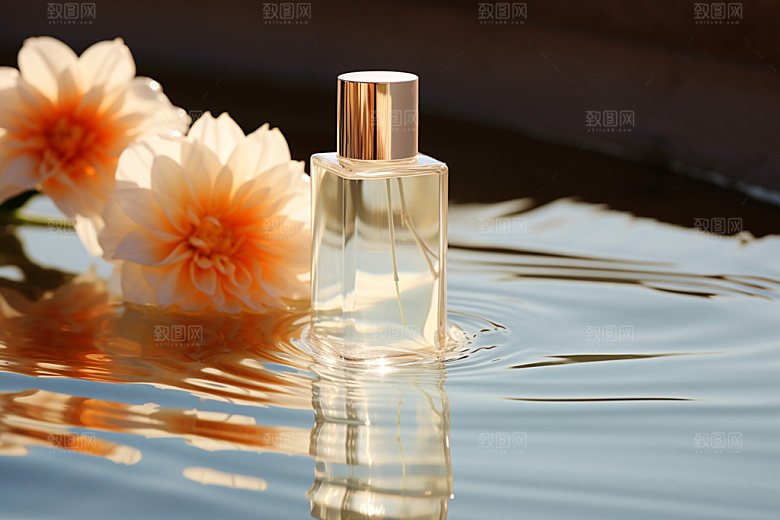 化妆品水润水波纹摄影图