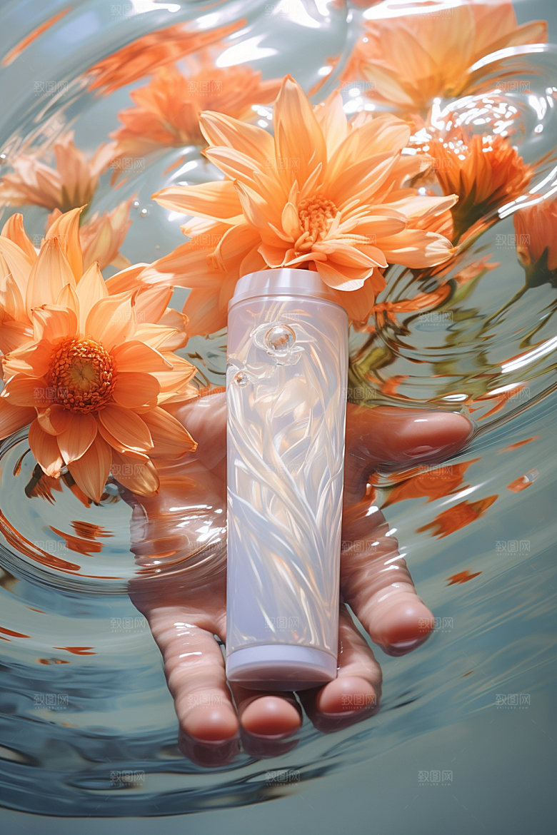 化妆品创意水润摄影图