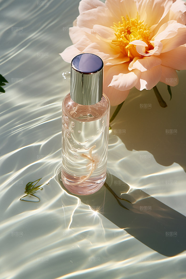 化妆品水润水波纹摄影图