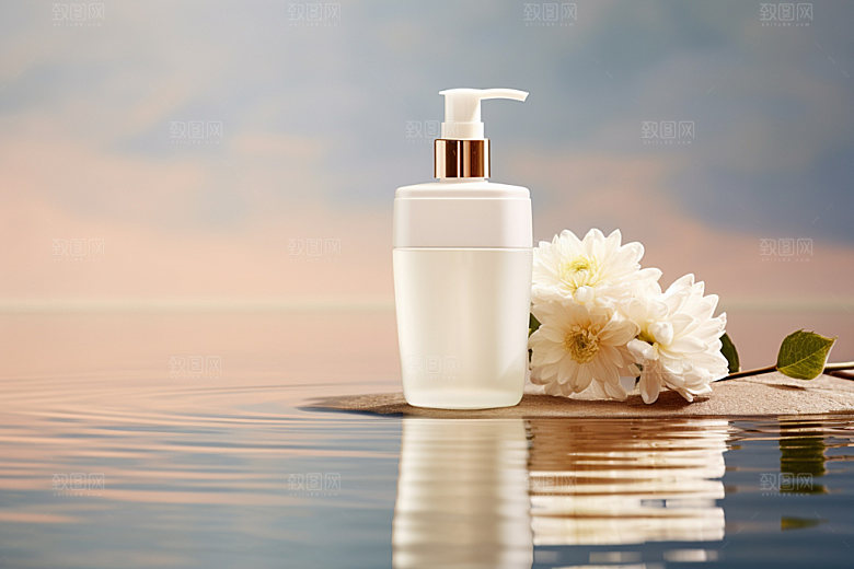 化妆品水波纹高清摄影图