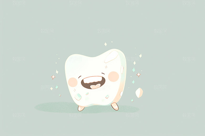 Q版牙齿护齿爱牙日插画