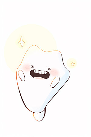 Q版牙齿口腔健康保健插画