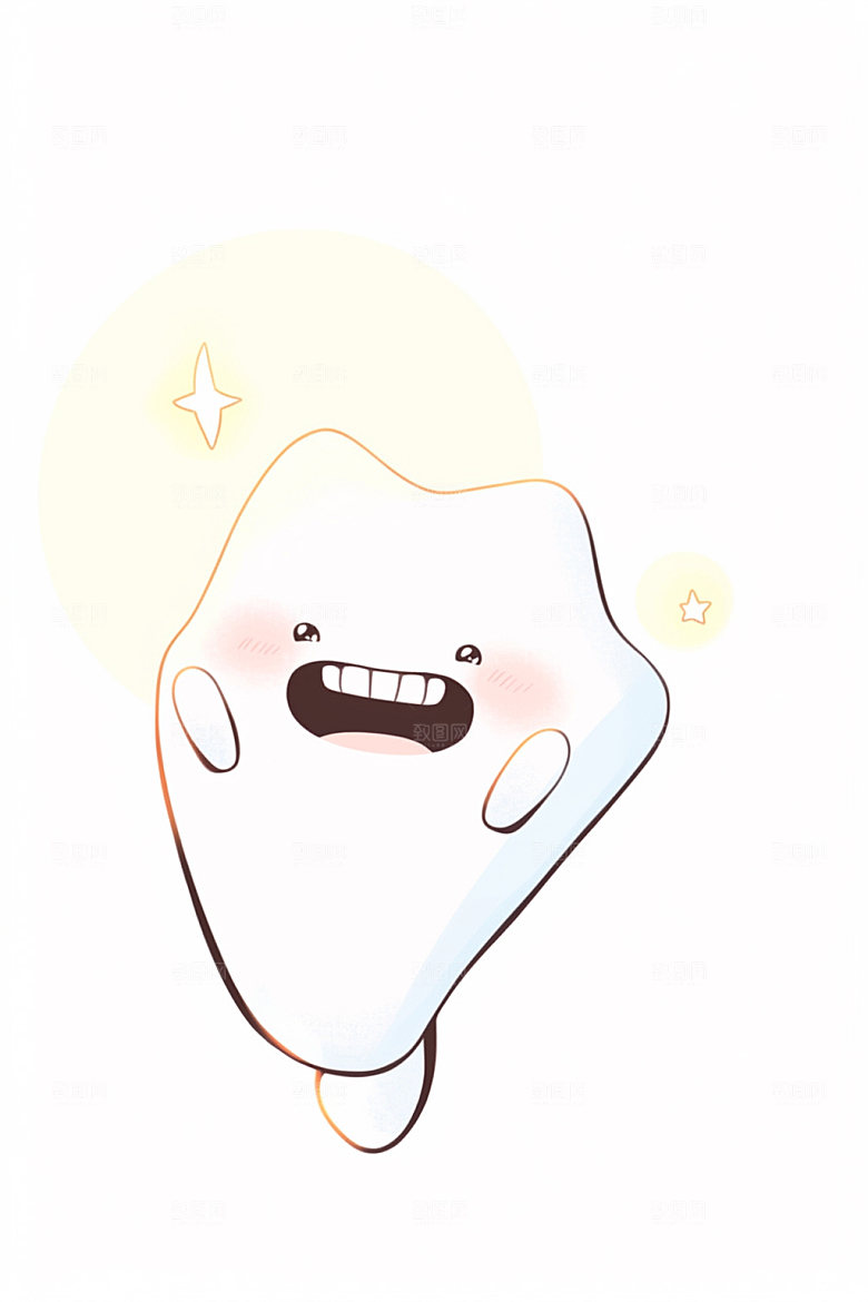 Q版牙齿口腔健康保健插画