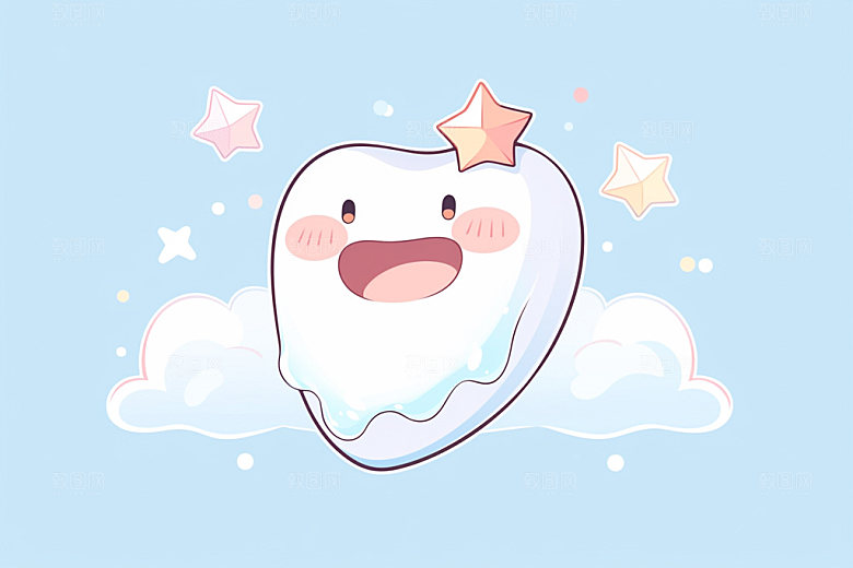 Q版牙齿爱牙日元素插画