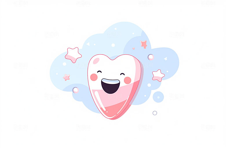 Q版牙齿保健爱牙日插画