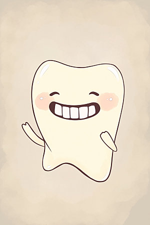 Q版牙齿口腔健康医疗插画