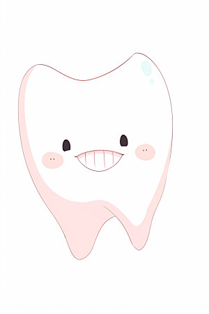 Q版牙齿保健卡通插画