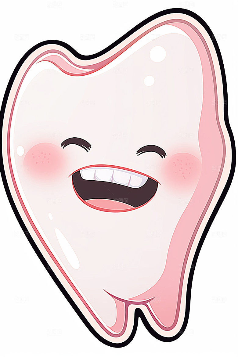 Q版牙齿元素保健插画