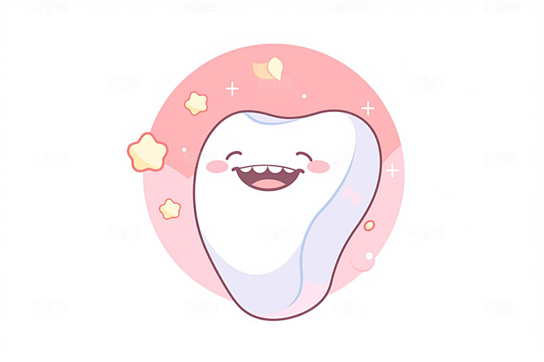 Q版牙齿口腔健康医护插画